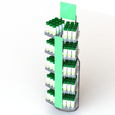 Soft Drinks Metal Display Stands With 4 Layers And 2 Sides
