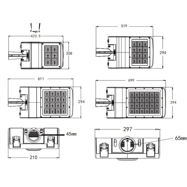Уличный свет СИД с фотоэлементом IP66 водоустойчивым 140lm/W 80W 100W 120W Ik08 для проезжей части и парка