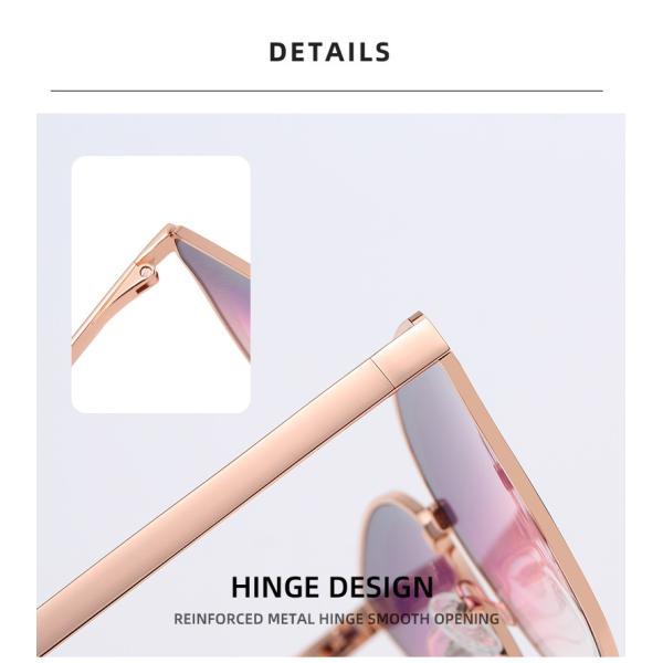 Womens Cat Eye Metal Frame Sunglasses Mirrored Tint Lenses CE