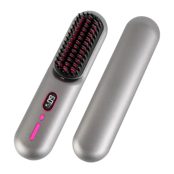 Rechargeable Foldable Negative Ion Portable Ceramic Curling Hair Comb 12-Temperature USB Household Doesn't Hurt Hair Travel