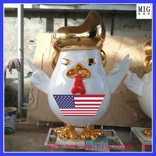 artificial model  Donald trump imitation  statue   in  door gate exhibition  fiberglass statue