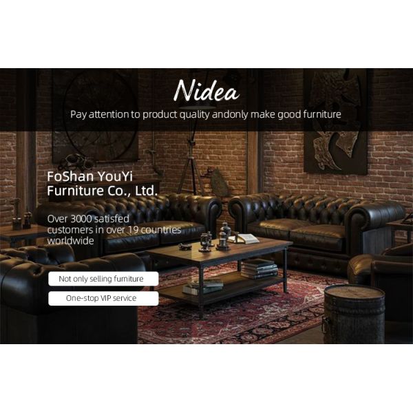 Nidea #8956 Luxury Genuine Leather Sectional Sofa Set American Retro Design Comfortable Durable for Living Room Office Apartment Hotel Use