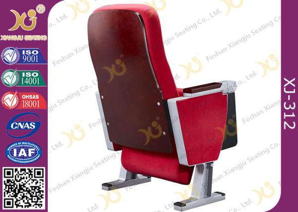 ABS Folding Pad Auditorium Floor Mounted Chairs Die Casting Aluminum Alloy Legs