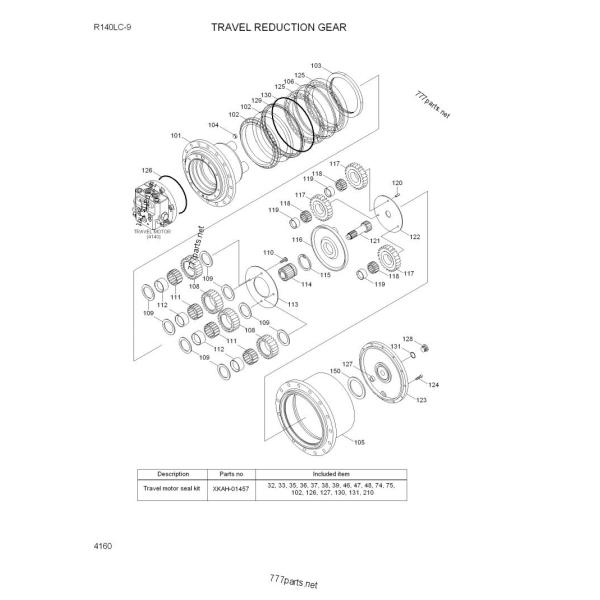 Коробка передач коробки передач R150-9 R145CR-9 R140LC-9 Hyundai перемещения экскаватора XKAH-01458