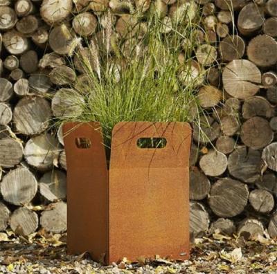 Potenciômetro natural dos plantadores da flor de Rusty Color Smart Corten Steel com furos de dreno