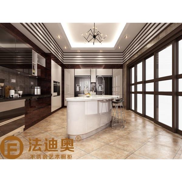 Fadior Modern Kitchen Cabinet Dark Wood Elegance With A Butterfly Island Design