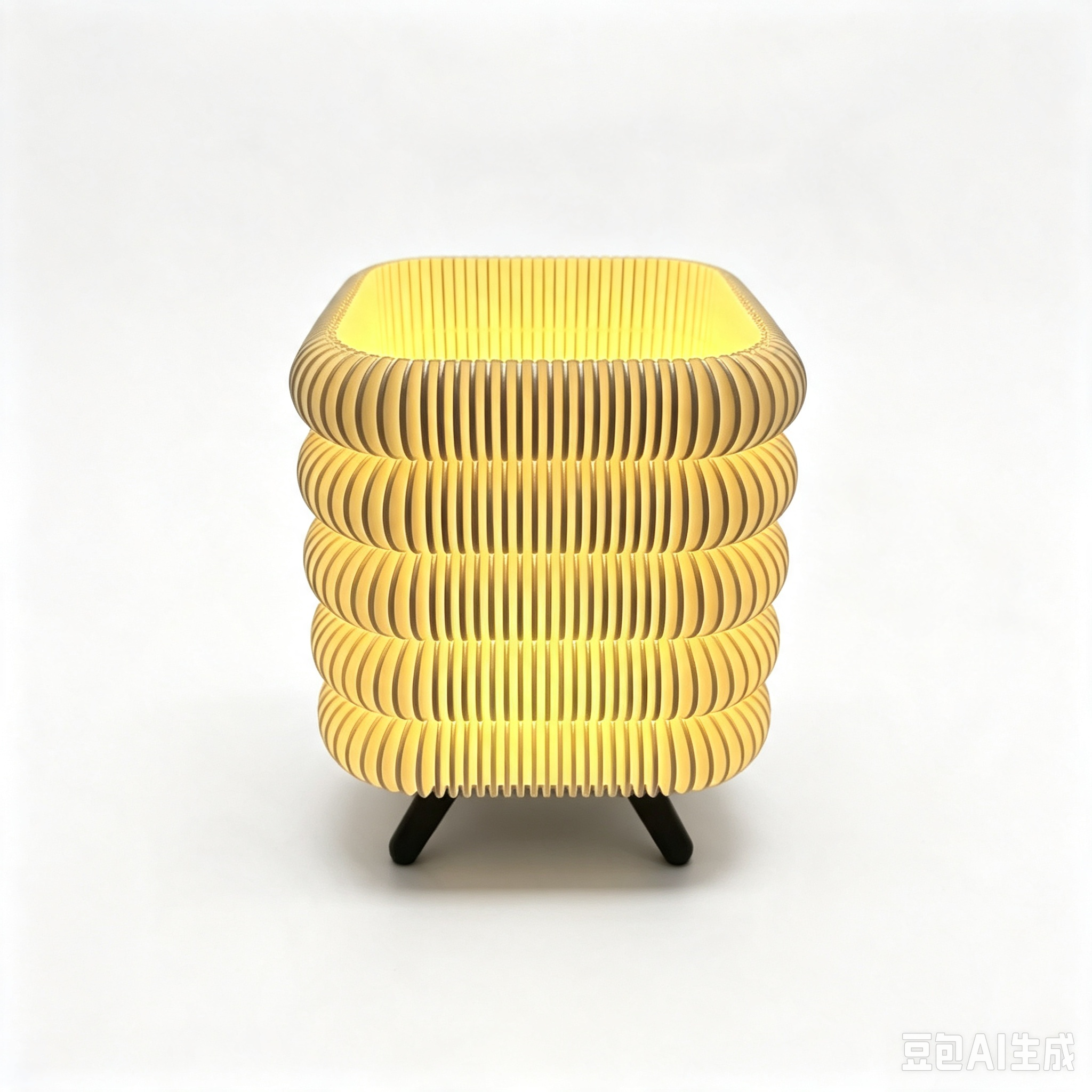 Rippled Stacked 3d Print Light  Cube Warm Bedroom Glow Lighting Fixtures