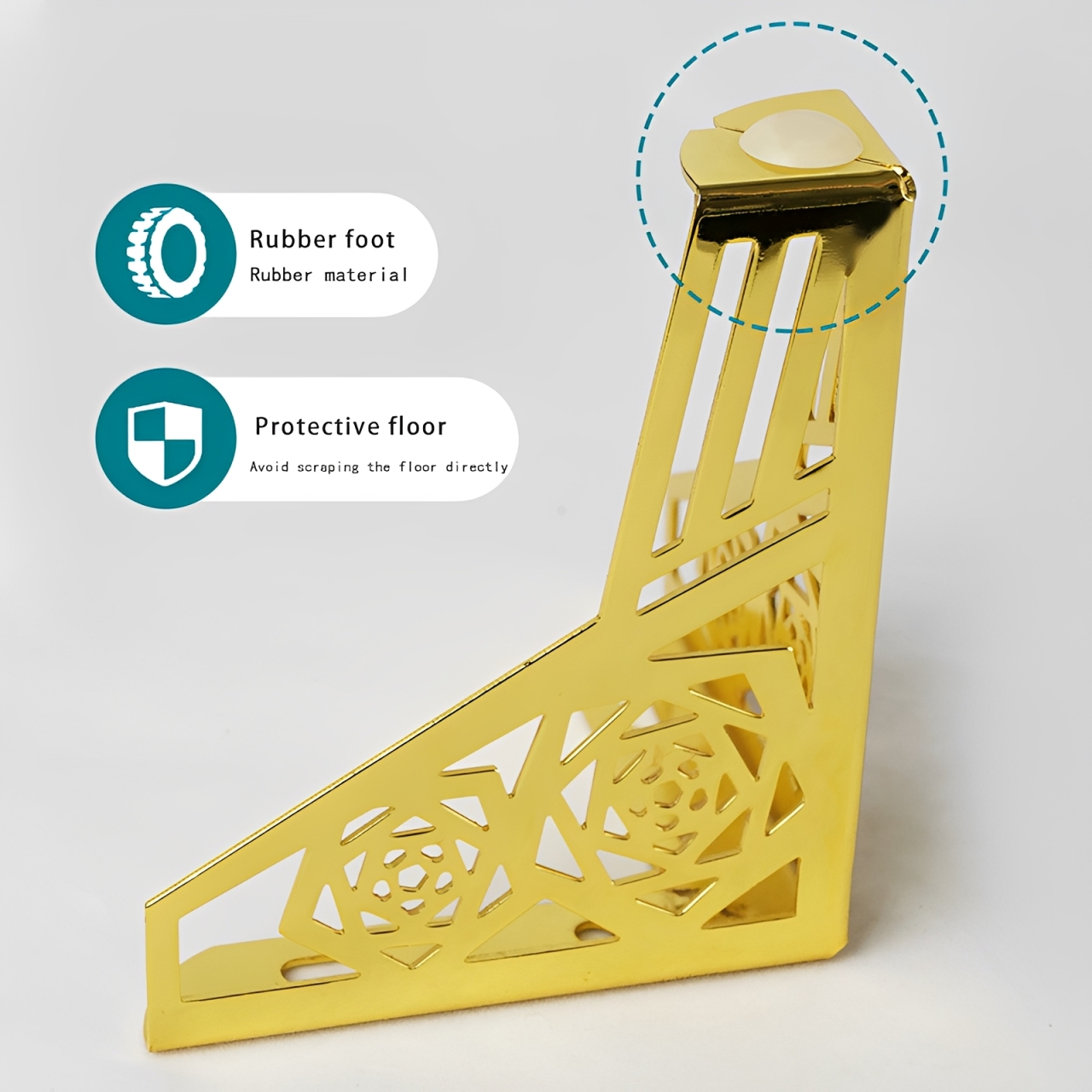 Luxury Metal Cabinet Feet Sofa Support Legs with Anti-Slip Pads Heavy-Duty Easy-Install Furniture Hardware Accessories