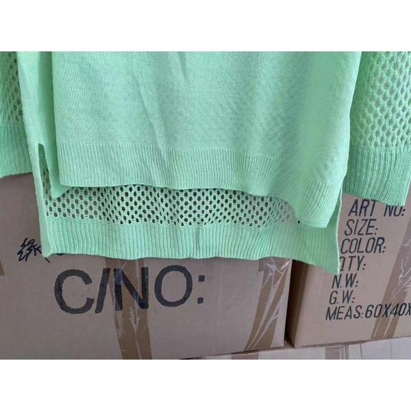 82% Cotton 18% Polyamide Ladies Pullover Sweater Loose Knitted