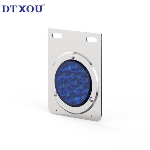 Stainless steel waterproof 4-inch circular LED bracket, semi trailer truck tail light, turn brake light