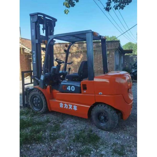 HELI 4 toneladas 40C carretillas eléctricas usadas de 3 metros de altura de elevación hecha en China 2 mástiles de etapas