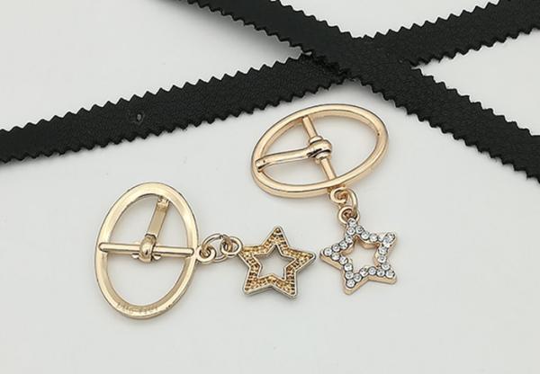 LHZ1101 Metal Shoe Buckles Gold Small 4.8g With A Little Star Abrasion Resistance