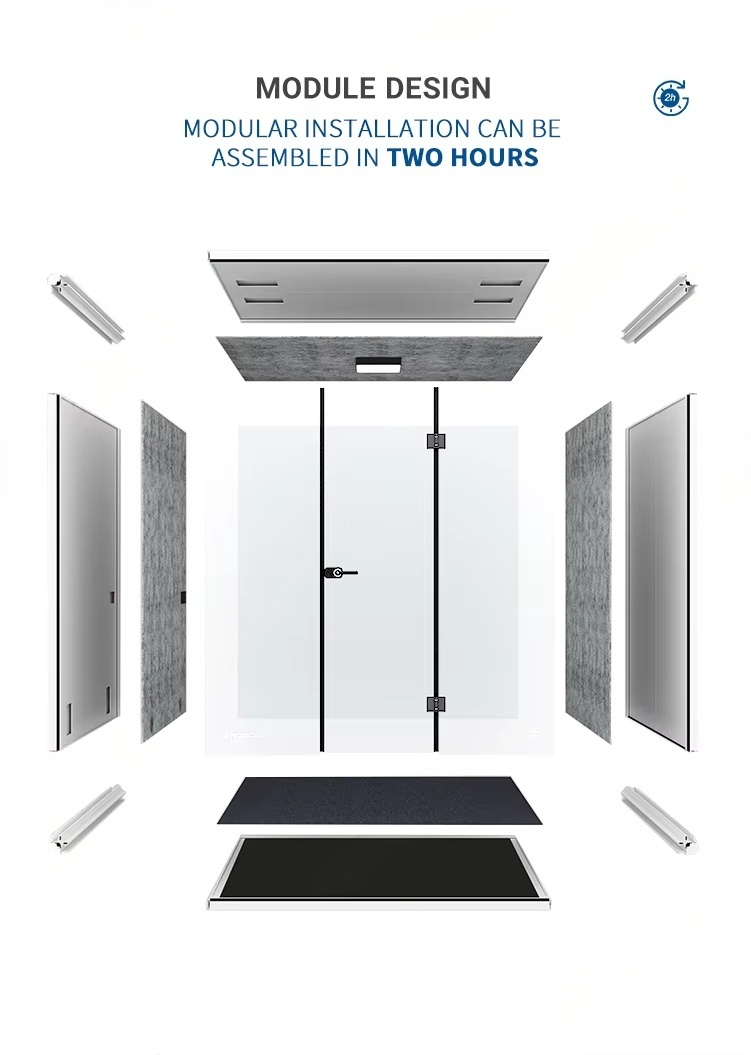 Cabine de bureau acoustique à double isolation 100V - 240V - Cabine de bureau silencieuse pour réunions d'affaires confidentielles