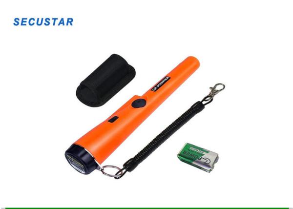 Waterproof Gold Pinpoint Hand Held Metal Detector ABS Rubber With LED Light Alarm
