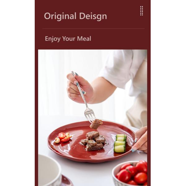 2024 Керамическая тарелка Подарок Порцелан Красные зарядные тарелки Для красивых подарков посуды