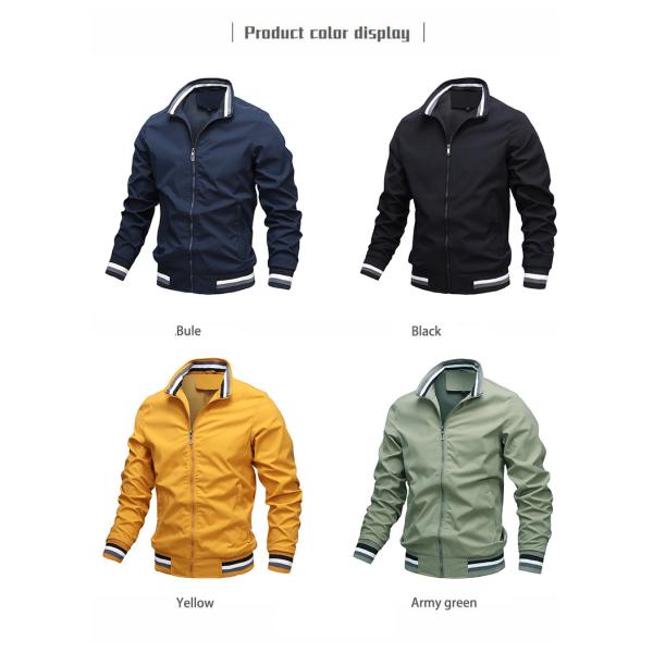 2023 Spring Autumn Waterproof Zip Up Casual Jacket for Men Loose Fit Baseball Bomber Coat