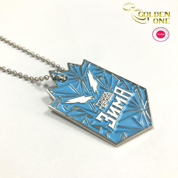 Laser Engraved Pendant Dog Tag Metal Necklace Customised Plain Blank Pet ID Tag