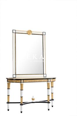 Spanish royal style wooden console table and mirror set FLN-M-XG201