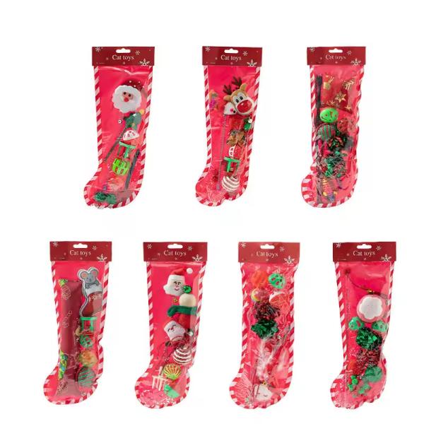 Plastic Pet Toys 10 Pack Cat Toy Sets Sustainable Christmas Stockings