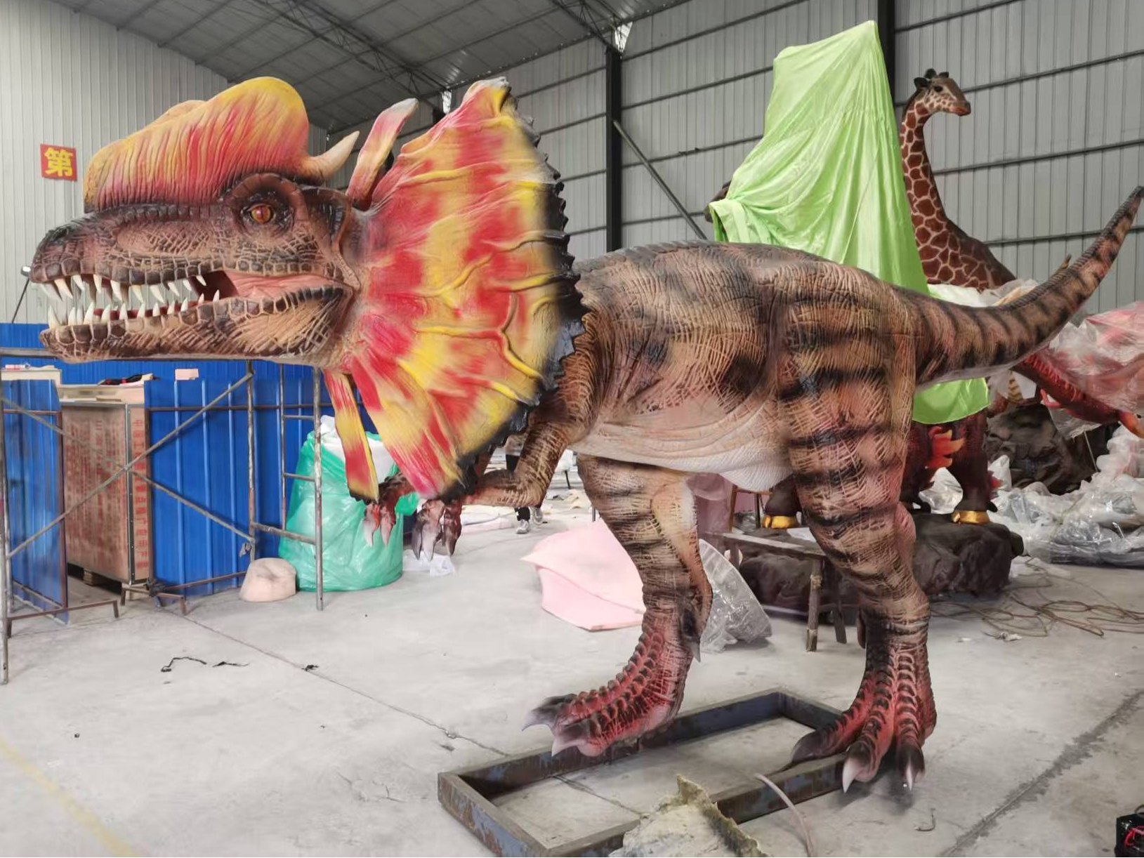 High-quality Dino Land Animatronic Dinosaur Dilophosaurus 6m Model