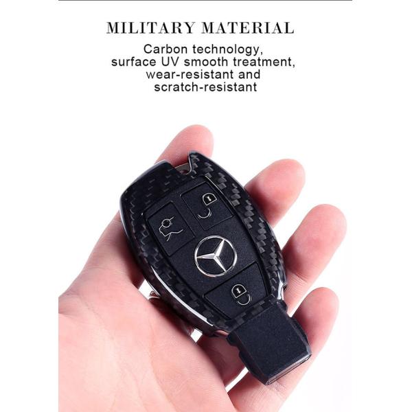 Couverture émouvante soyeuse de clé de fibre de carbone de 3k Mercedes