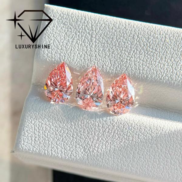 LuxuryShine 1-15CT Fancy pink Pear cut Lab Grown Diamond VVS-VS Loose Diamonds & Wedding Jewelry & Customized jewelry 