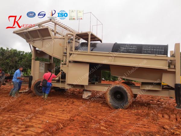 Máquina de mineração portátil do ouro da planta aluvial da lavagem do Trommel do ouro de 200t/hr 55kw