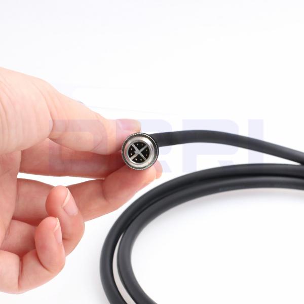 M12 X-Coded 8 Pole to Flexible Ethernet Cable , Cat6 Industrial Flexible Network Cable