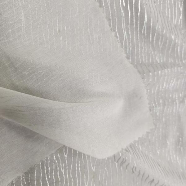 100% Polyester Silver Silk Cut Silk Lustrine Jacquard Chiffon Fabric 41G Breathable
