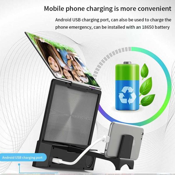 Magnificador de tela de telefone 3D com alto-falantes Bluetooth
