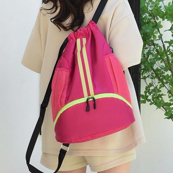 BUNDLE POCKET DRAWSTRING BACKPACK PORTABLE BASKETBALL BAG DRY WET SEPARATION SWIMMING BAG OUTDOOR SPORTS MULTI-FUNCTIONA