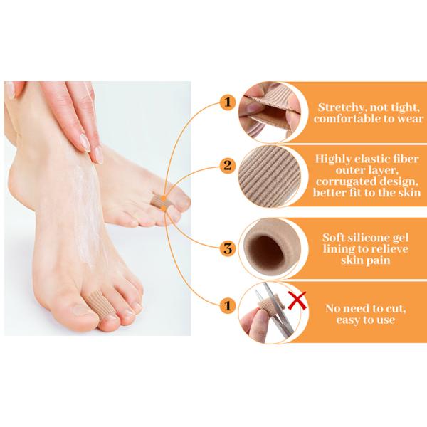 Silicone Gel Toe Tube Cushion Non-toxic Corn Protection for Fingers and Toes Sleeves