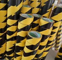 48 mm large bande d'avertissement en PVC noir et jaune