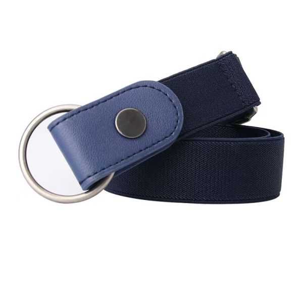 Canvas Woven Belt, Leather Trim Belt, Silver Buckle, Stretch Belt, Two-Tone Casual Belt, Versatile Belt for Jeans