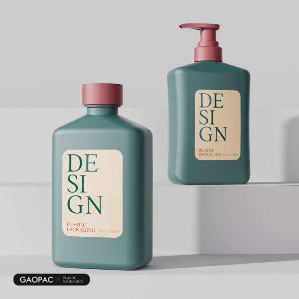Square Cosmetic Bottle 340/350ml Plastic Lotion Bottle with Customizable Color and Screen Printing for Body Care Cream Packaging