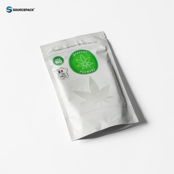 Eco Friendly CBD Flower Weed Packaging Bags Kraft Paper Pouch With Window And Zipper