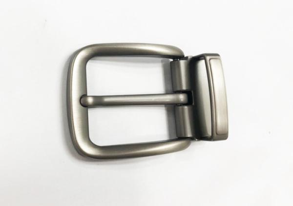 1.4 Inch Pearl Gunmetal Clamp Pin Belt Buckle With Brushed Satin Finish