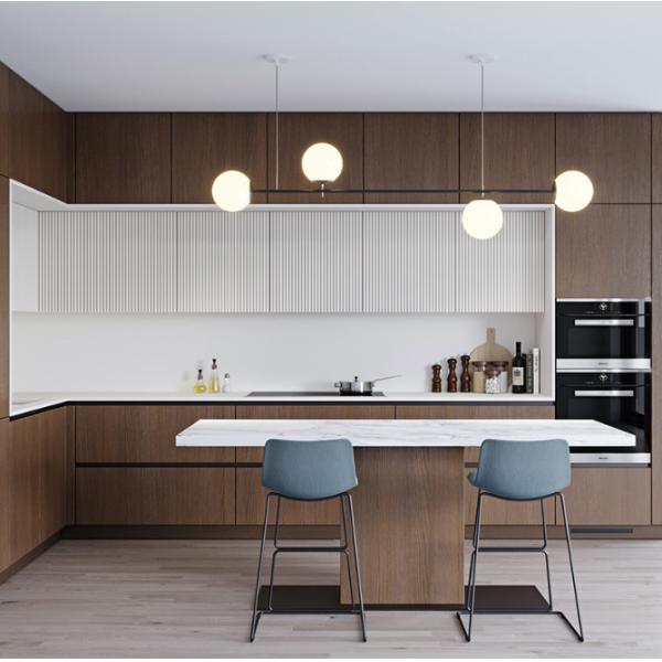 Solid Wood Furniture Fitted Kitchen Cabinets Plywood / MDF Material