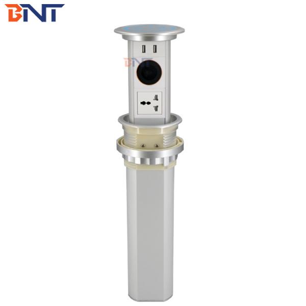 Aluminum alloy waterproof motorized pop up socket with speaker for kitchen