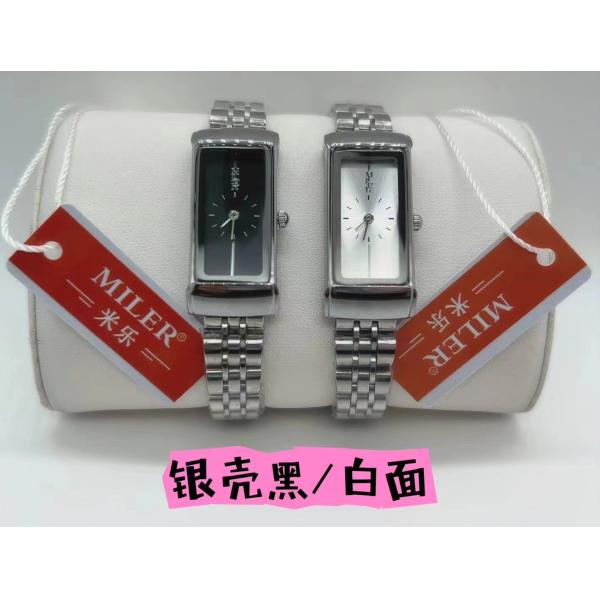 Черный циферблат Девушки стильные наручные часы с ремнем из нержавеющей стали