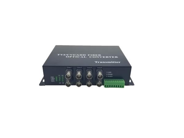 8-Ch 1080p hdcvi\ahd\hd-tvi to fiber media converter with 1 CH video BNC , 1CH data rs485, FC, 20KM,FC Port,Single mode.