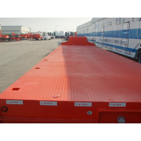 Six Double Chamber Low Bed Semi Trailer Steel Sheet 4mm Thickness