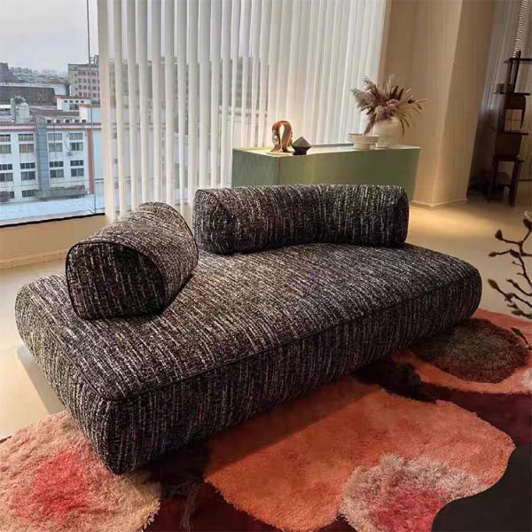 Italian Simple Armless Round Backrest Multi-size Multi-combination Fabric Island Sofa Living Room Villa Apartment Residence