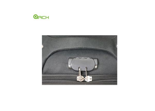 Expandable Polyester Checked Luggage with Spinner Wheels and Two Big Pockets