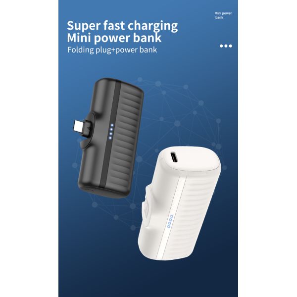 Mini Type C Portable Power Bank Quick Charging 5000mah Power Bank Customized