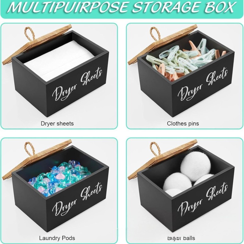Wooden Laundry Paper Storage Box Laundry Room Organizing and Storage Wooden Box with Lid Toilet Storage Box