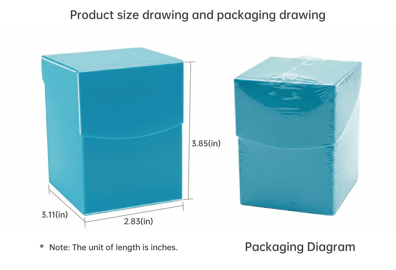 Rigid 100 Cards Plastic Deck Box Deck Card Box Archival Safe YuGiOh Cardboard Storage