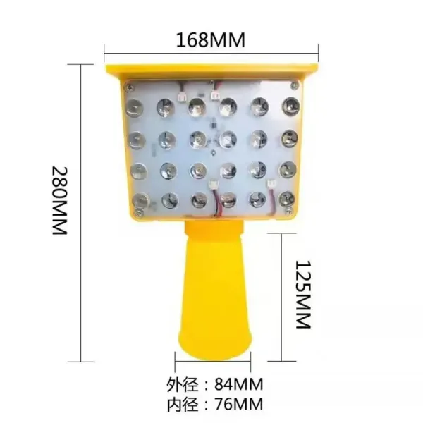 24LED / 48LED Solar Traffic Blinker Light Yellow/Red Flashing Barricade Warning Lamp