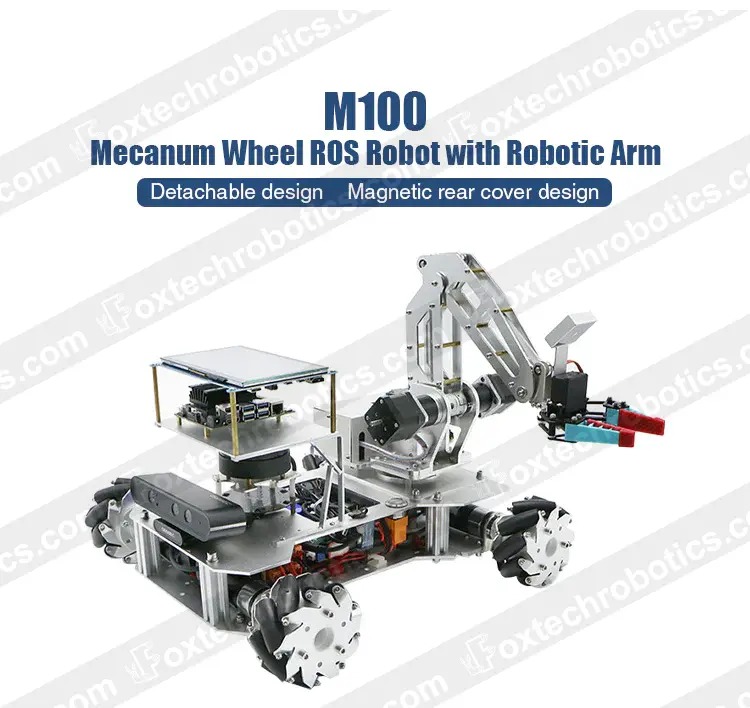 M100 Mecanum Wheel Programmable Educational ROS Robotic Arm Platform Chassis
