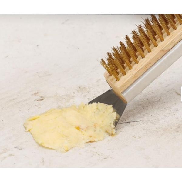 Brosse à pizza en acier inoxydable pour nettoyage de four en pierre extérieure Grill à barbecue Brosse à brosses efficaces pour outils de pizza